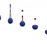 Droplet formation of a mixture of ethylene glycol and water. The filament breaks up and forms a satellite droplet that later coalesces with the main droplet.